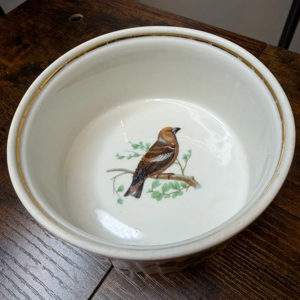 LOUIS LOURIOUX LE FAUNE BIRDS SOUFFLE DISH 6